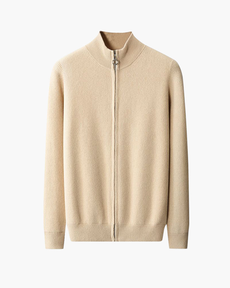 ZURICH Wool Zip-Up Cardigan