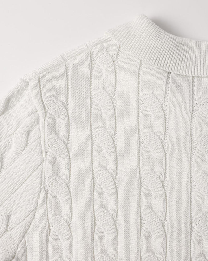 FLORENCE Knit Cable Polo Shirt