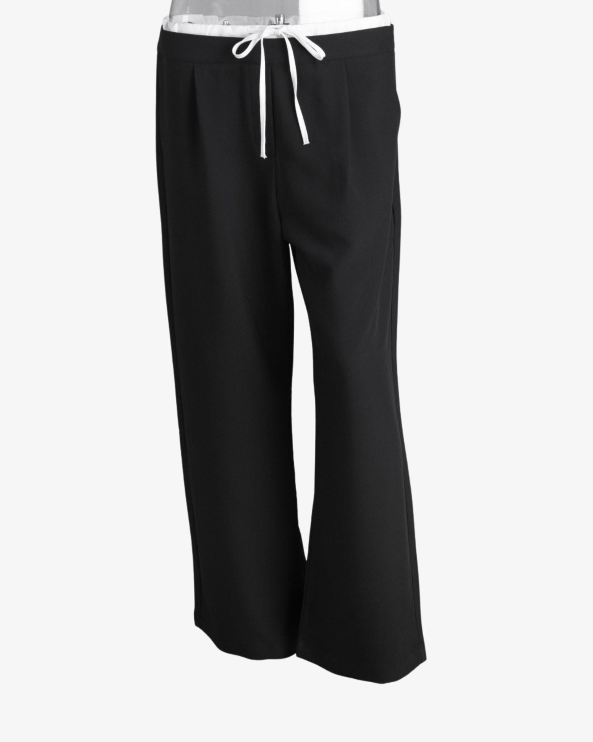 Loss Pants with Faux Two-piece Lace-up Design