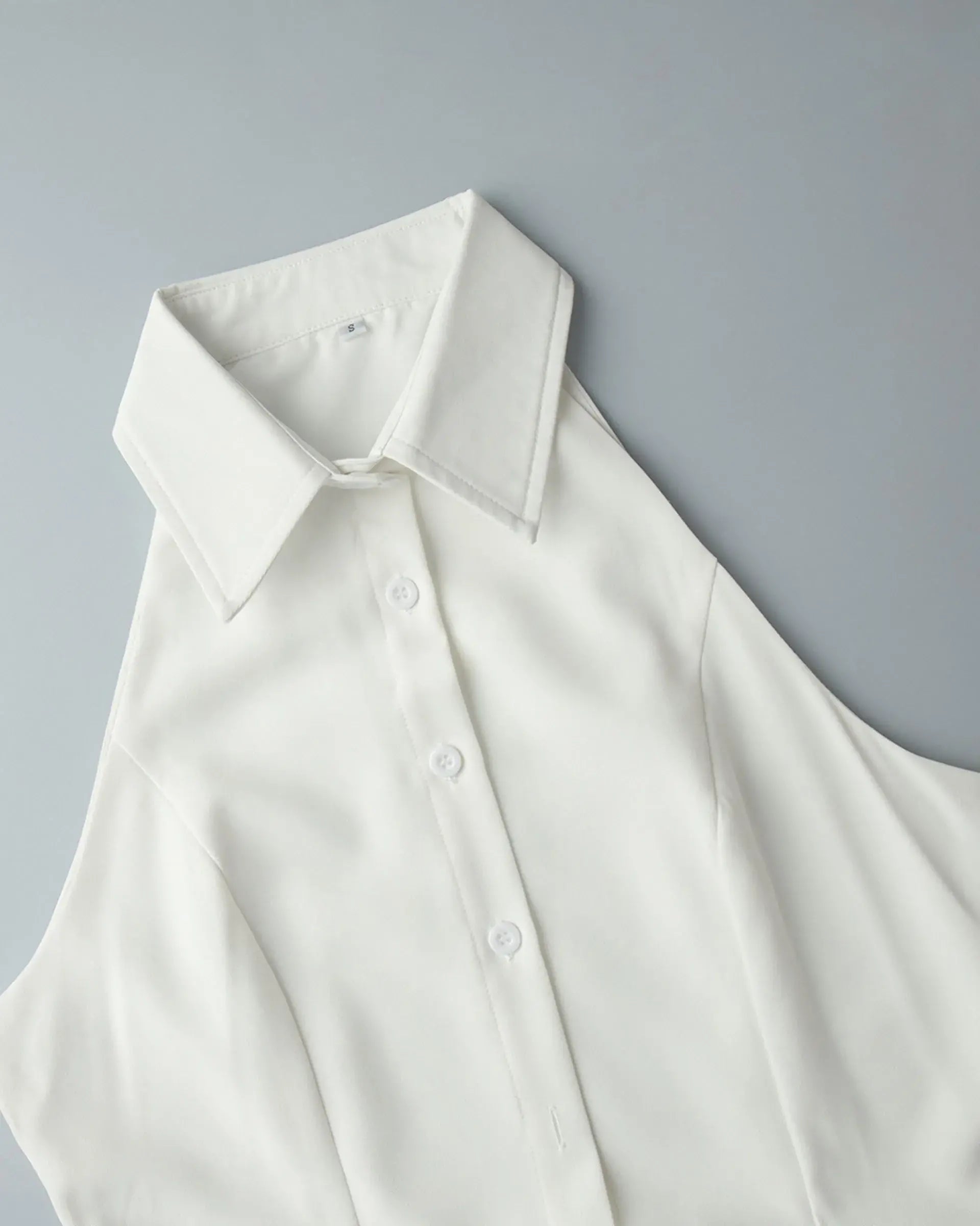 Lapel sleevless Button-up Dress