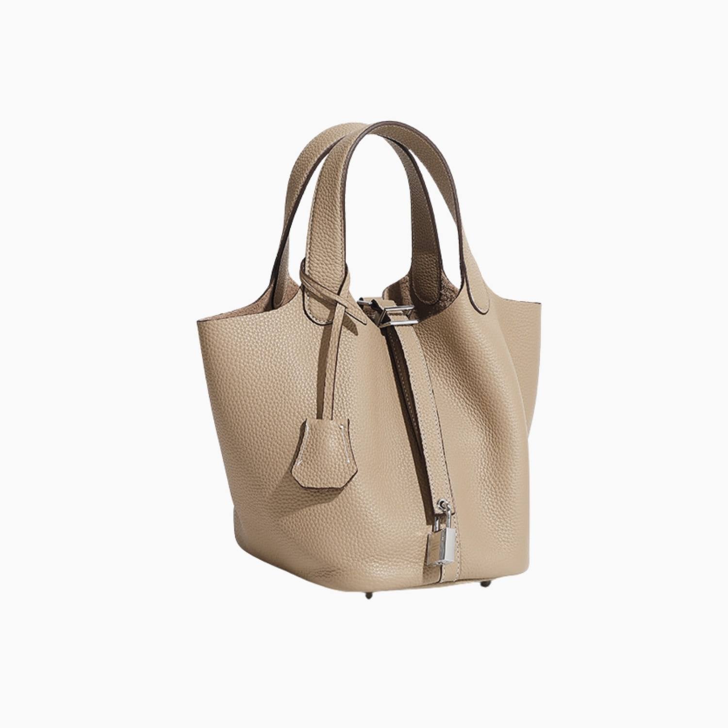 Bellara Genuine Leather Silver Buckle Tote Bag