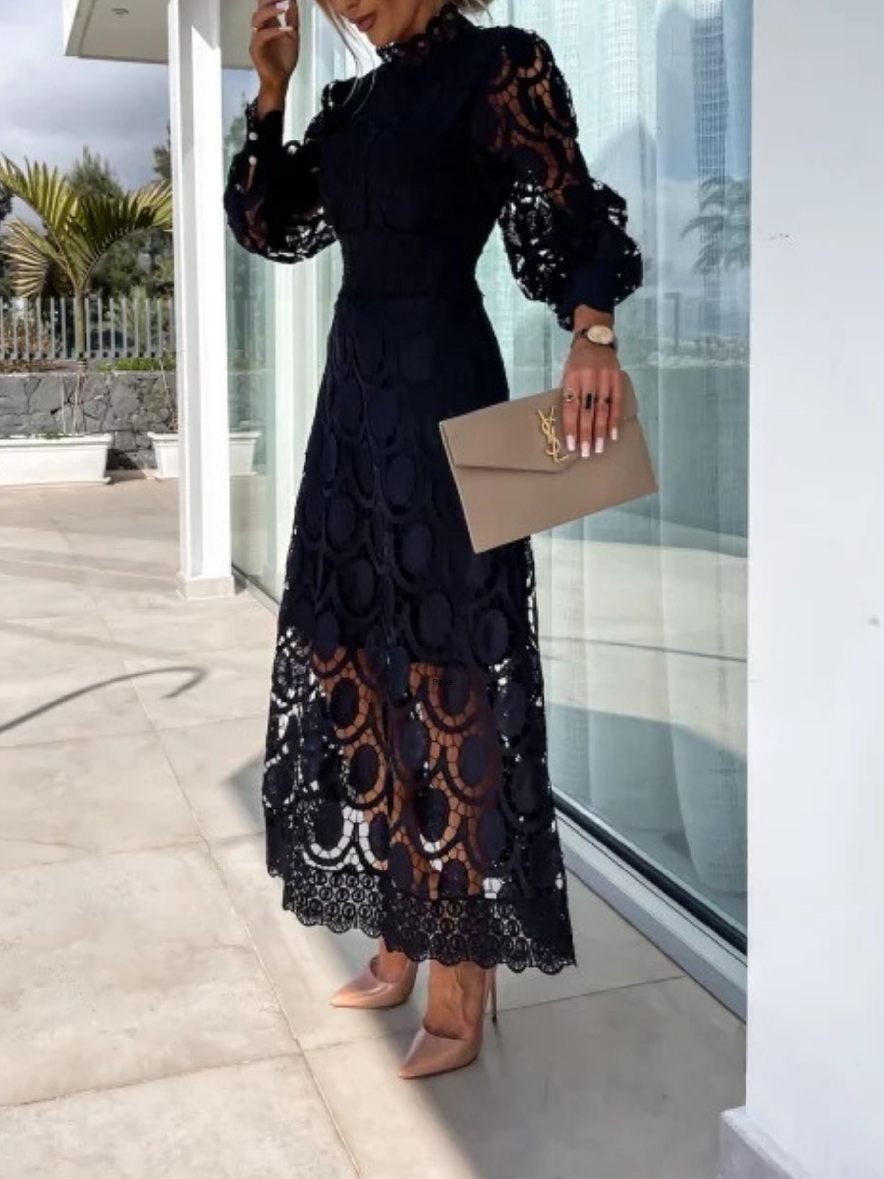 Belle - Frech Lace Puff Sleeve