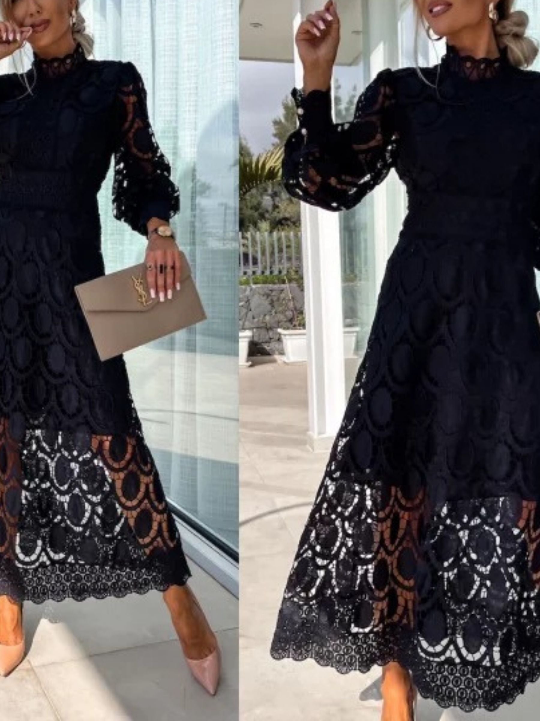 Belle - Frech Lace Puff Sleeve