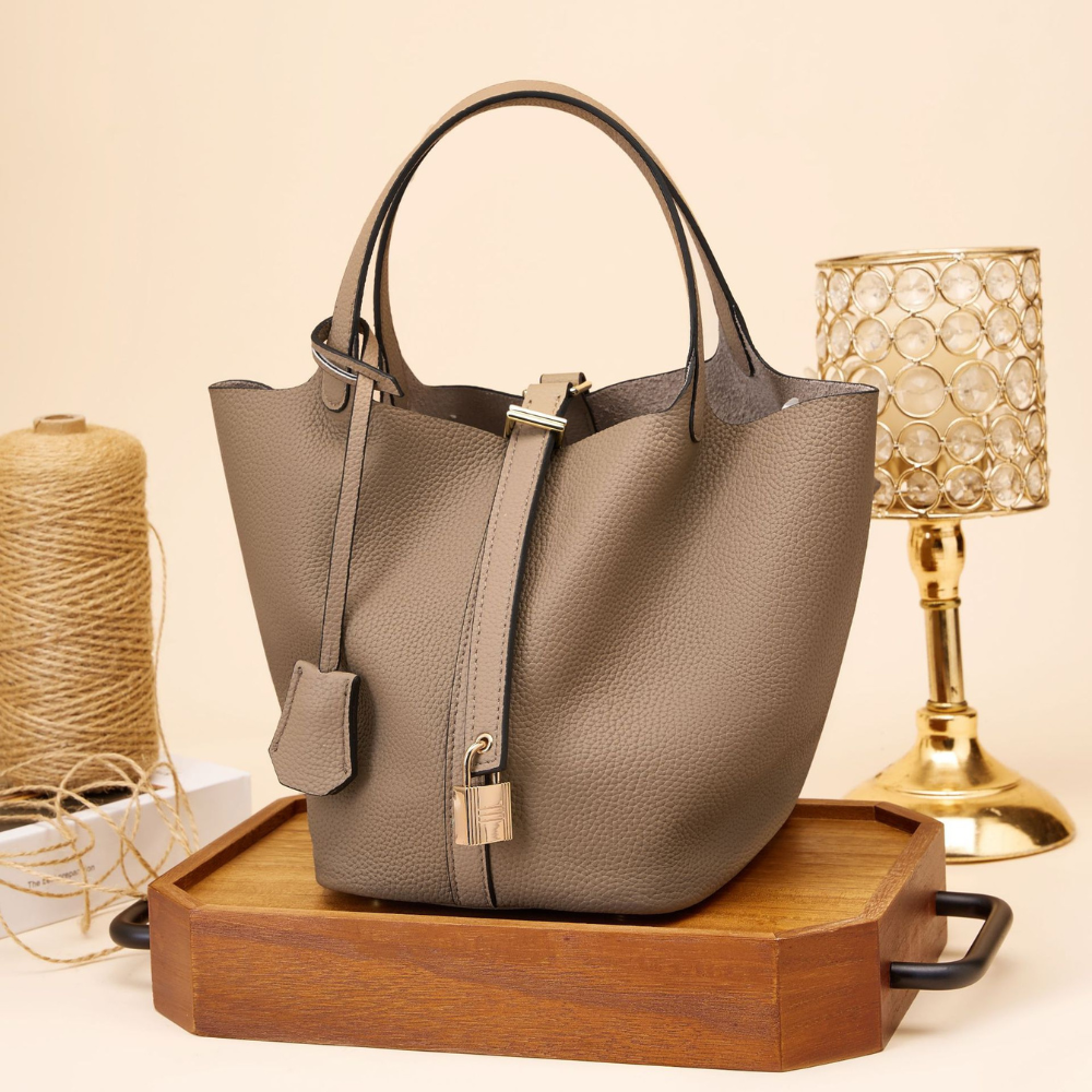ROSELLE - VEGAN LEATHER BUCKET TOTE