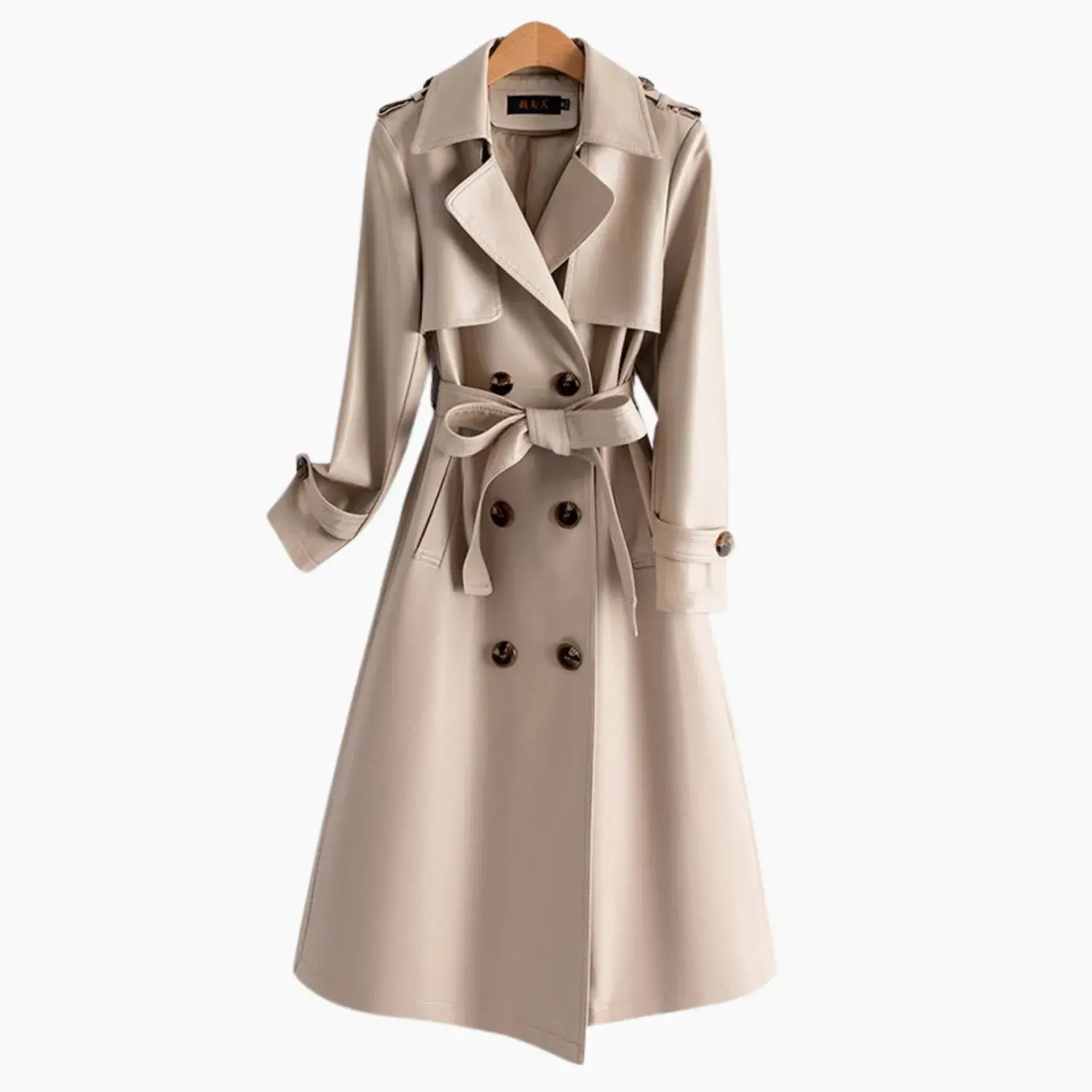 Calista Genuine Leather Trench Coat