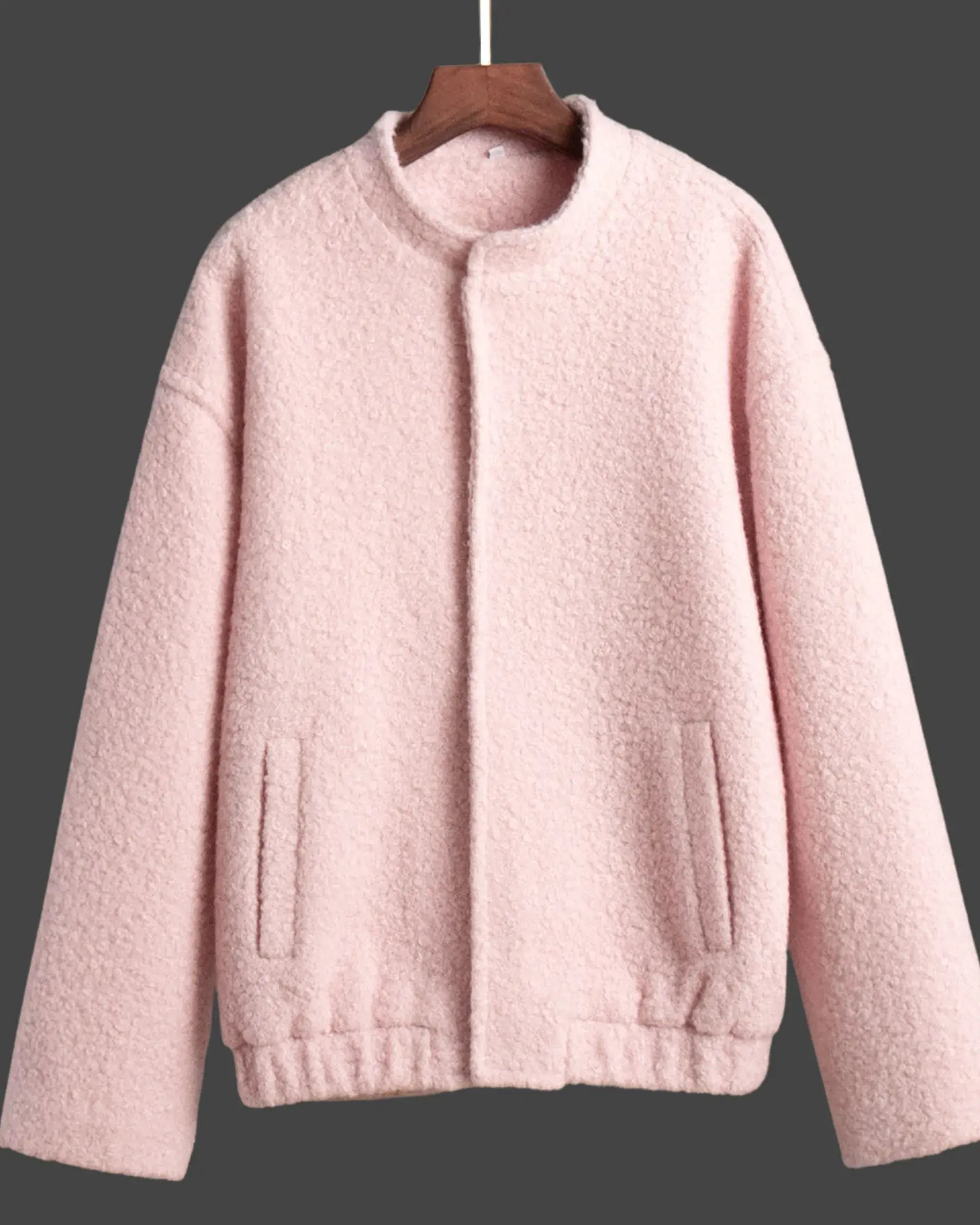 Fur Pink Jacket Dropped Shoulder