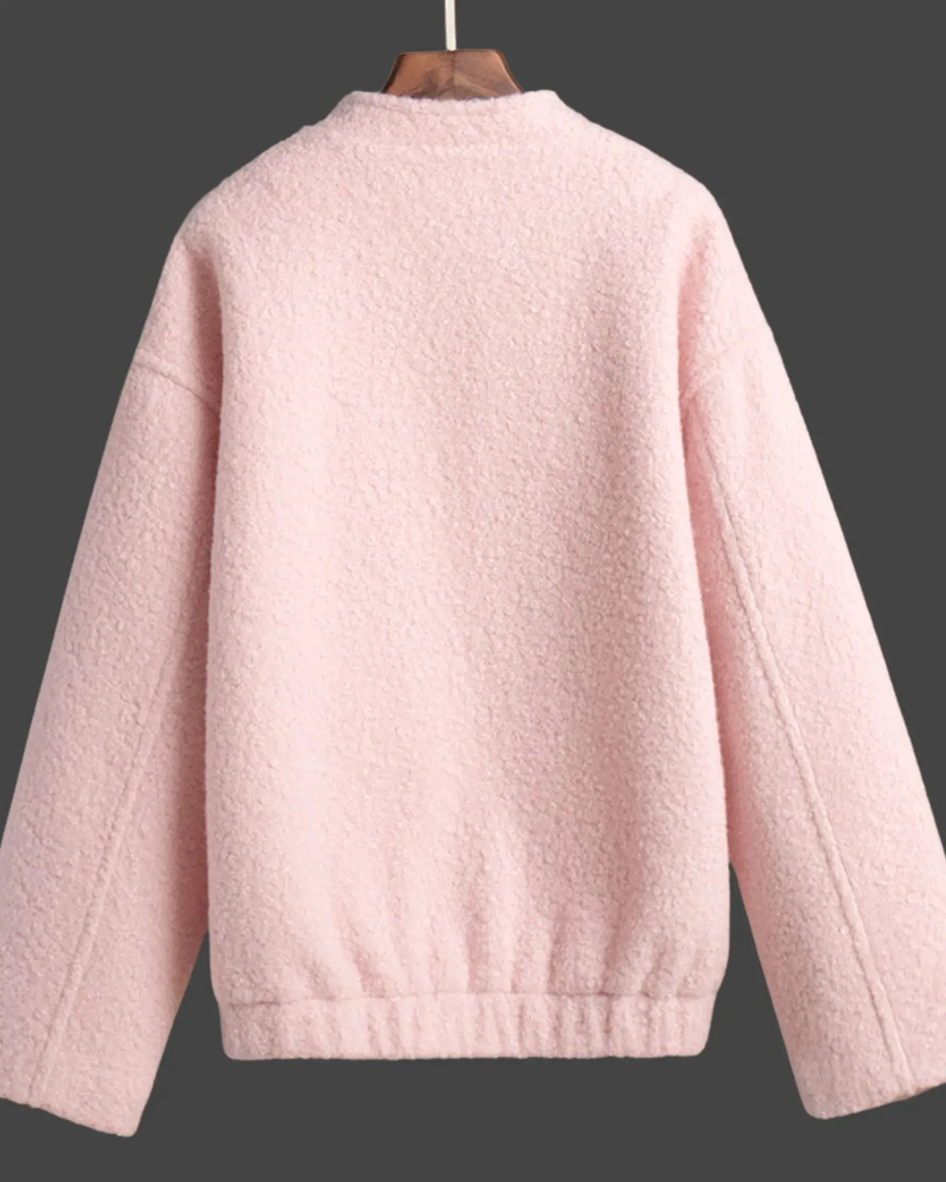 Fur Pink Jacket Dropped Shoulder
