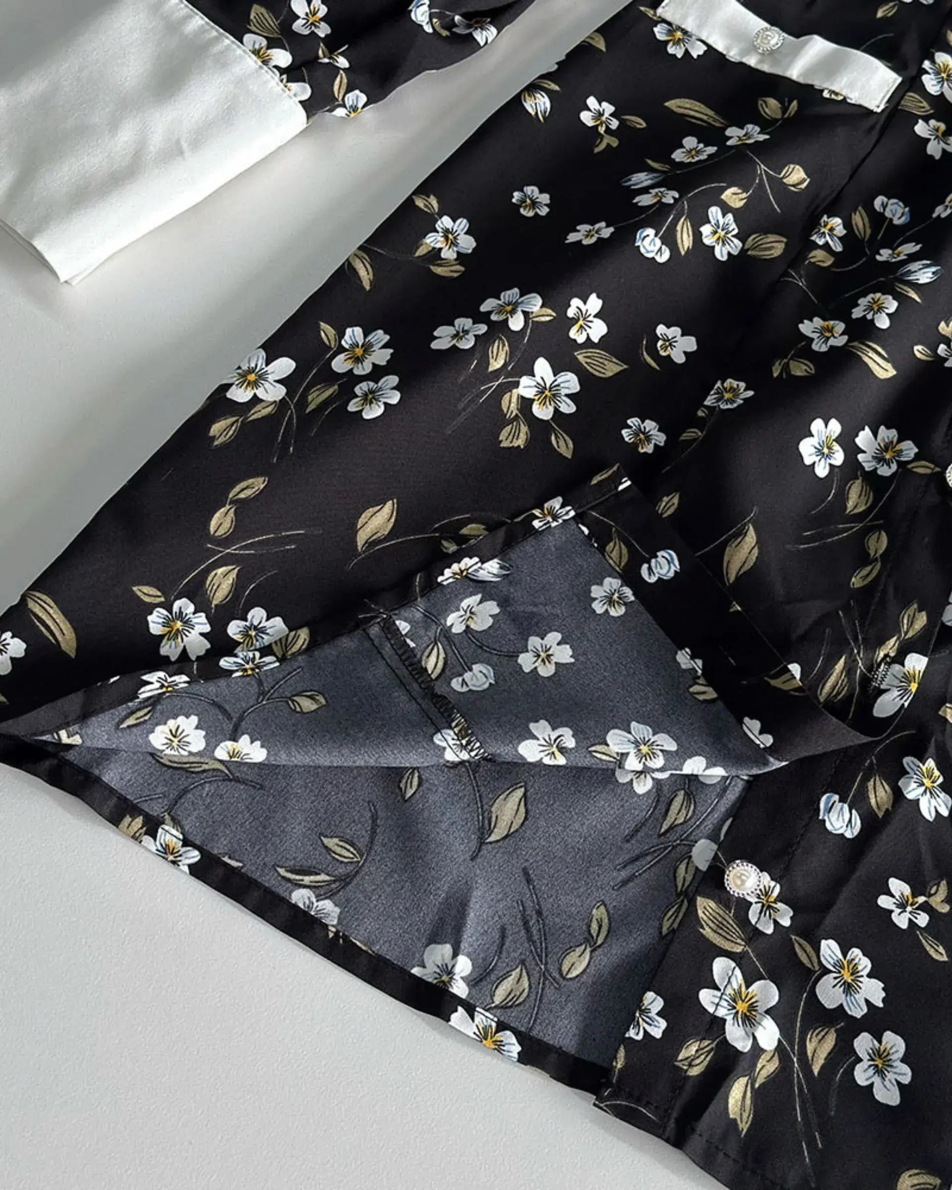 Elegant Black Floral Mini Dress