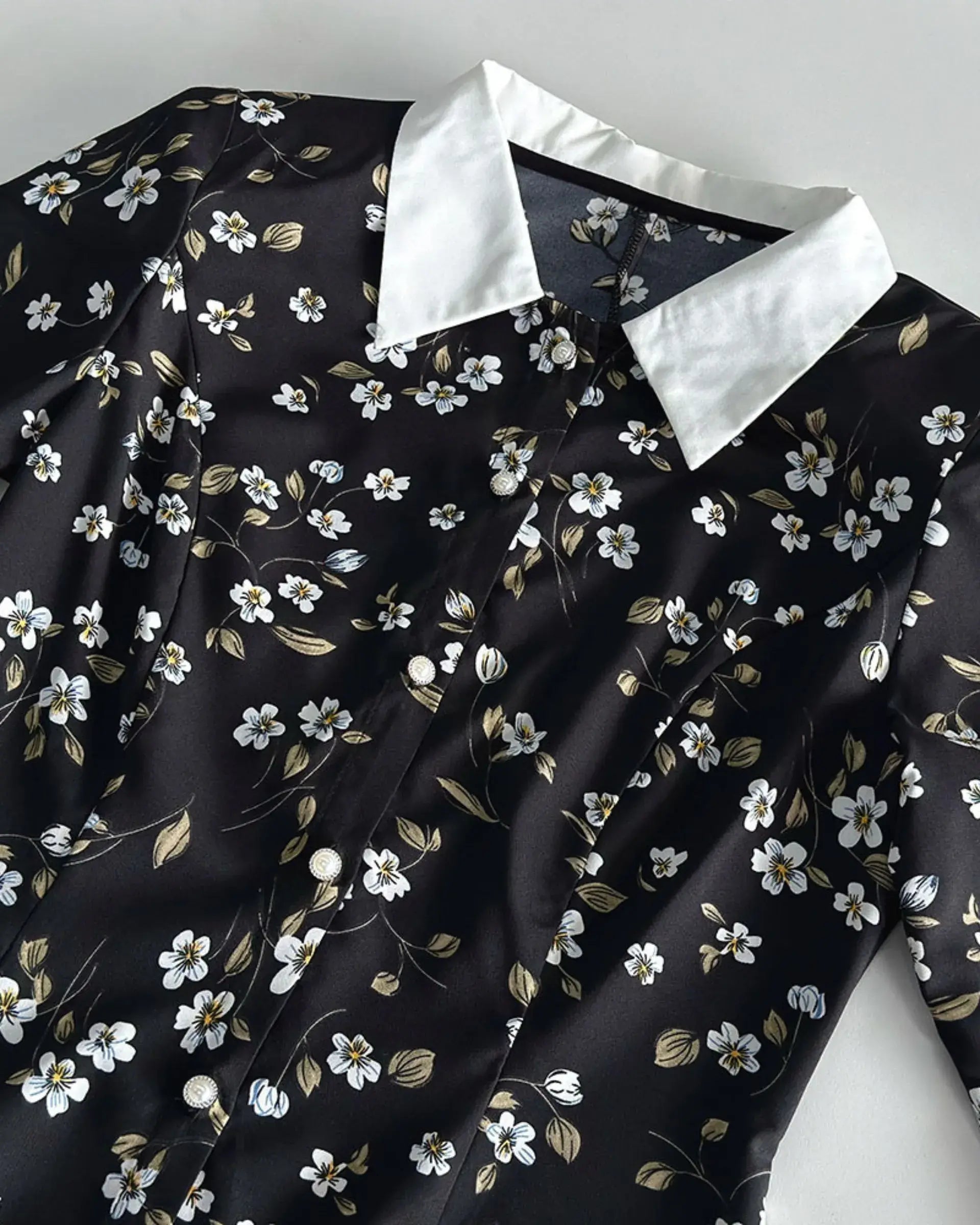 Elegant Black Floral Mini Dress