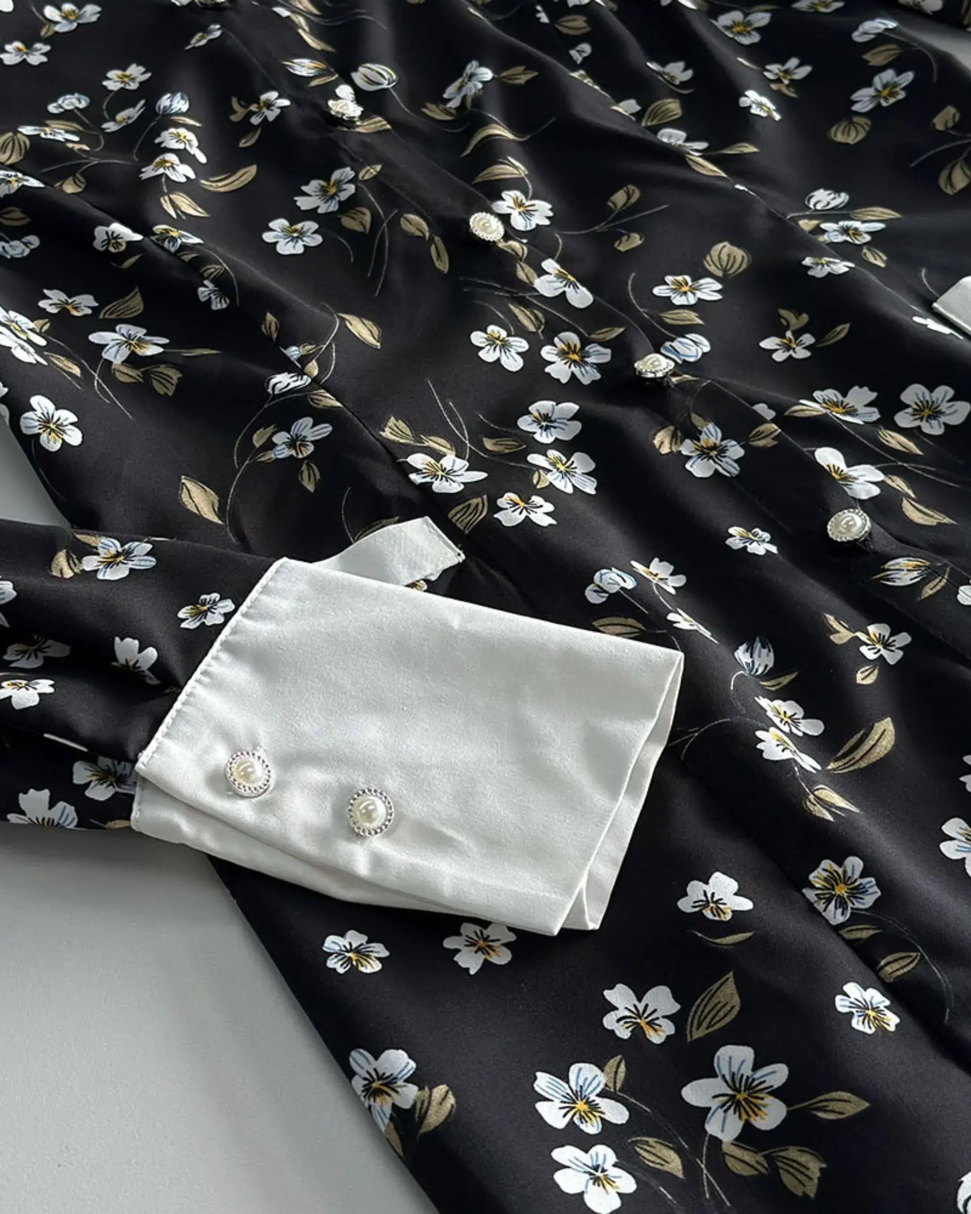 Elegant Black Floral Mini Dress
