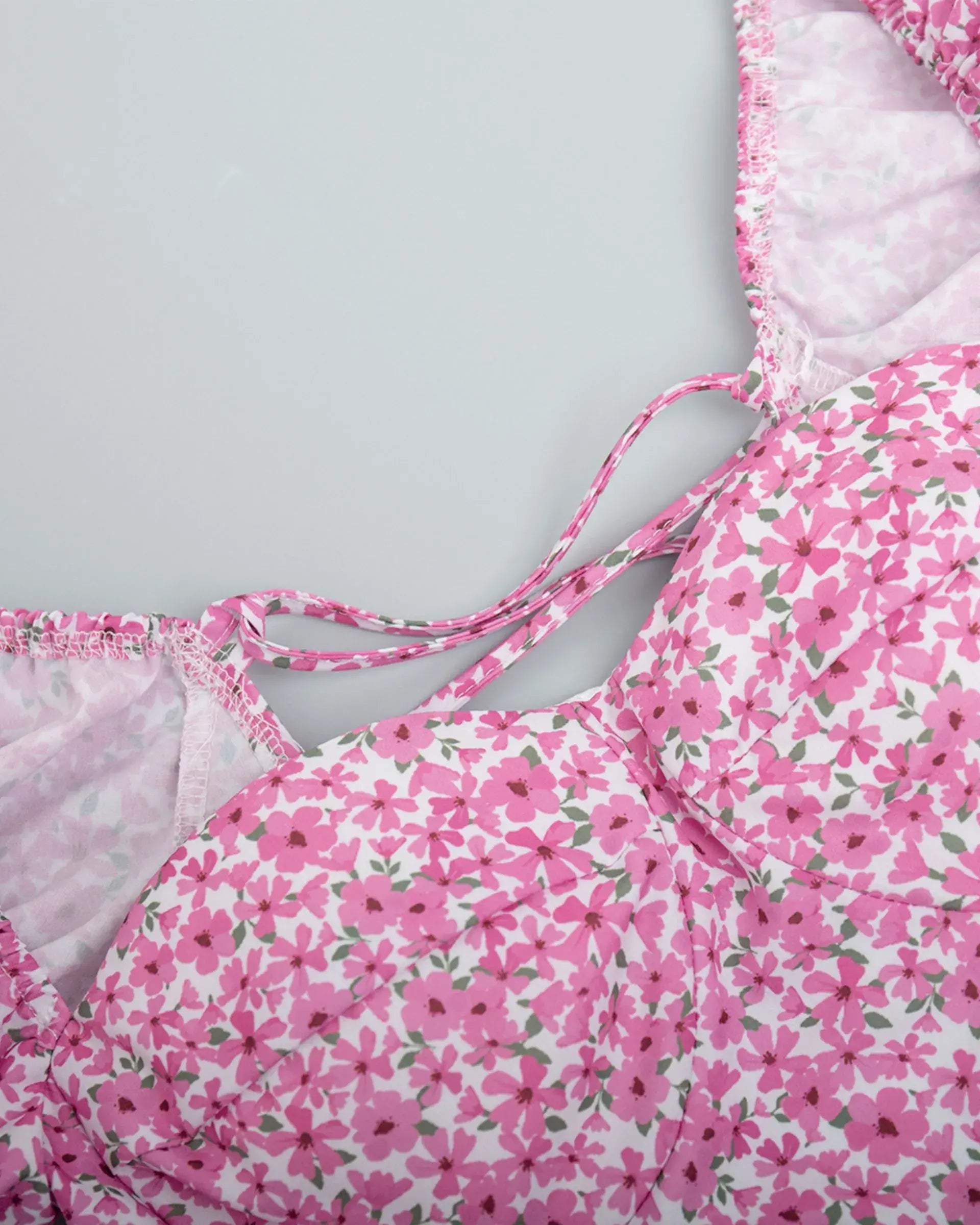Floral Long Dress with Hollow Shoulder and Split