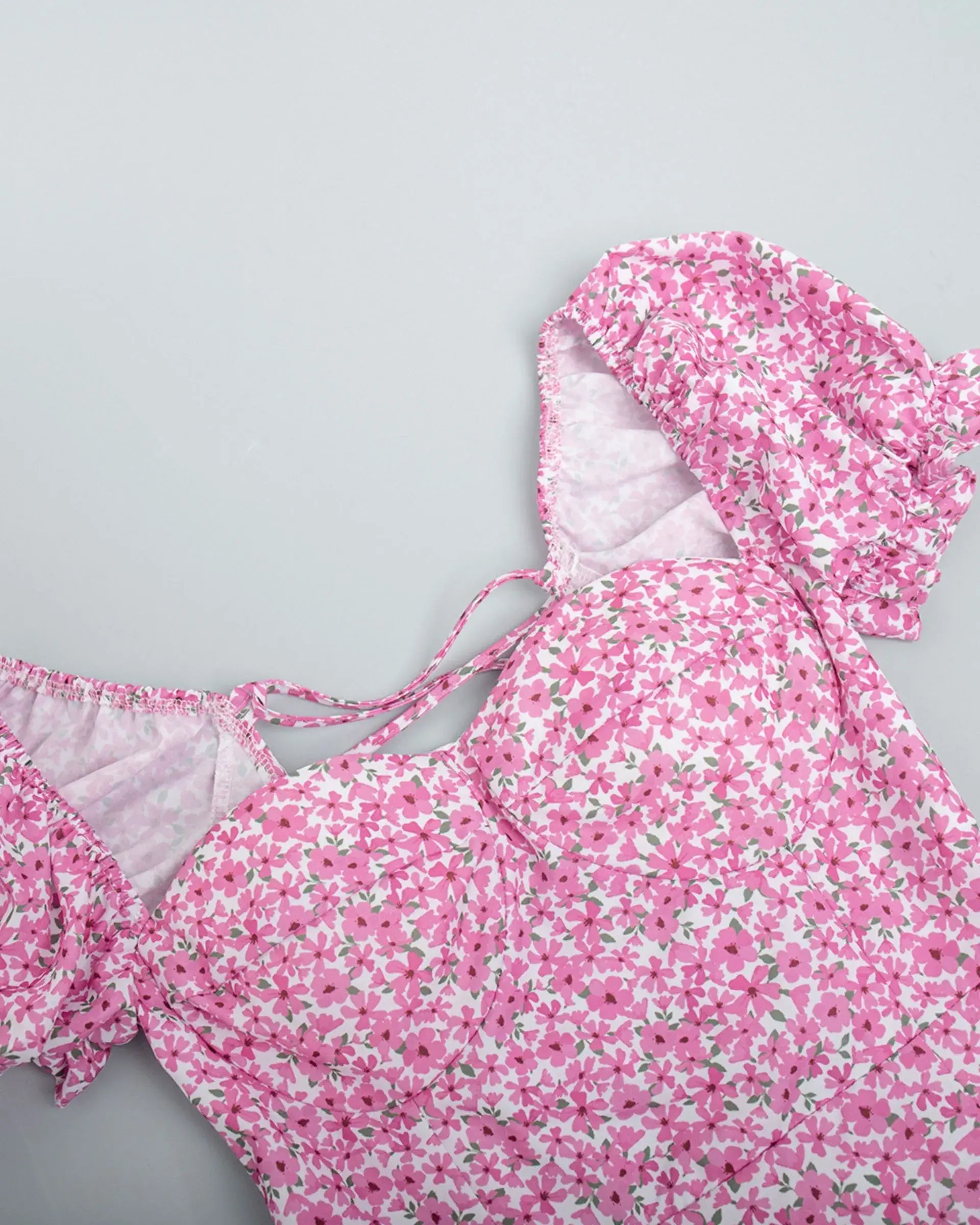 Floral Long Dress with Hollow Shoulder and Split