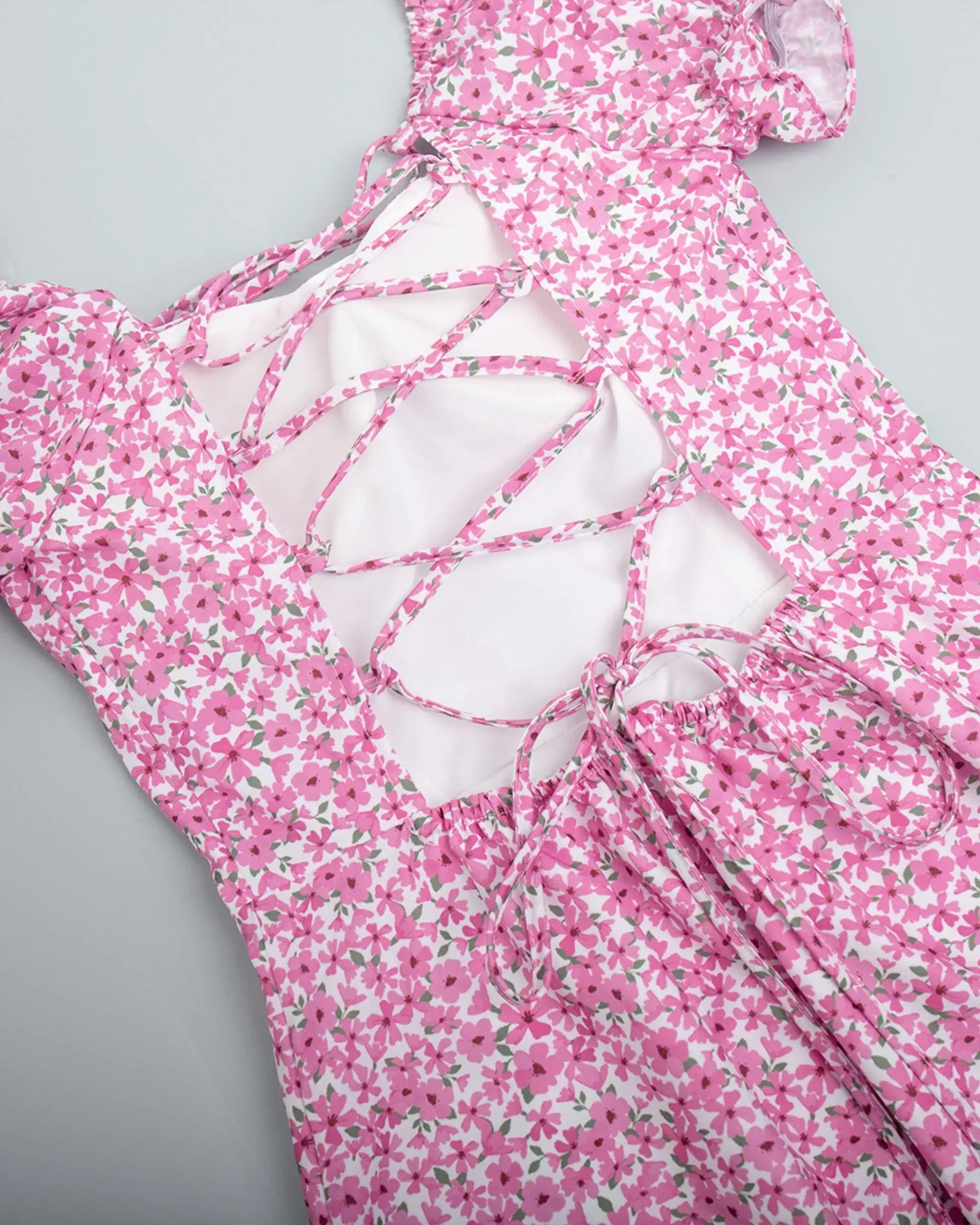 Floral Long Dress with Hollow Shoulder and Split