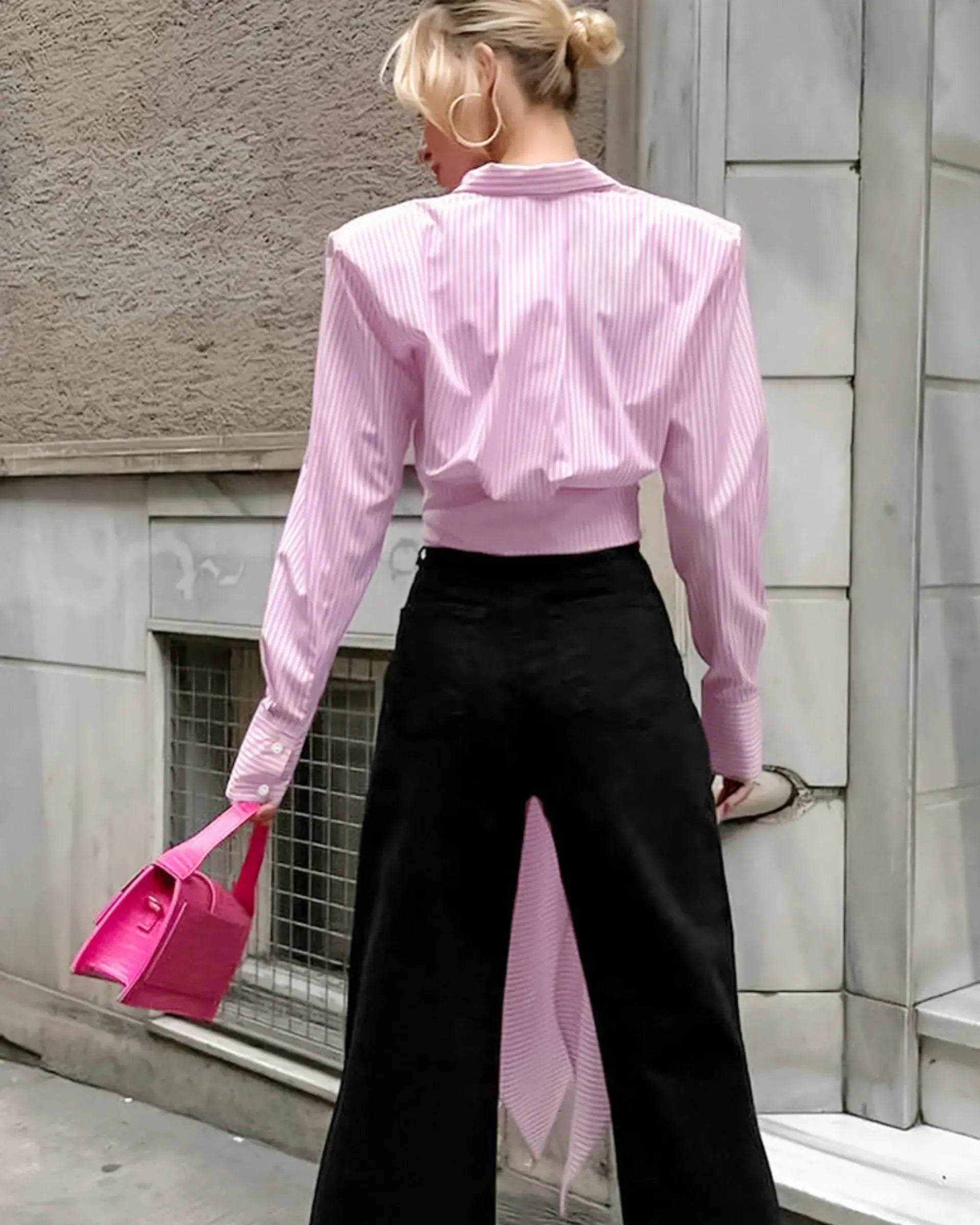 French Striped Shirt with Belt