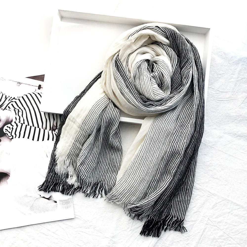 Silas Stripe Linen Scarf