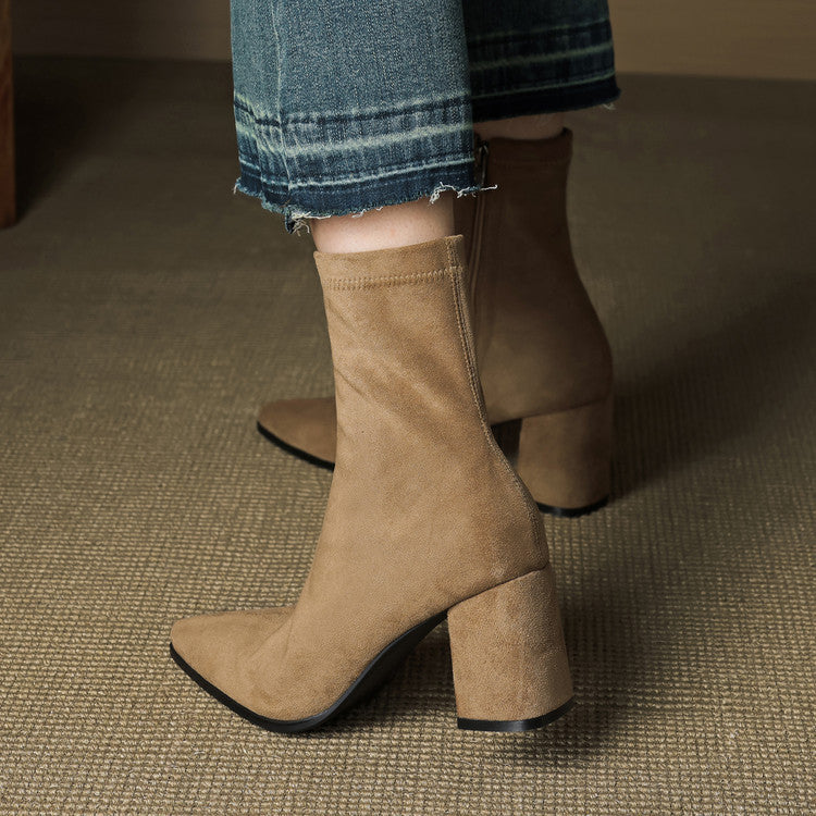 Elara - Genuine Suede Ankle Boots