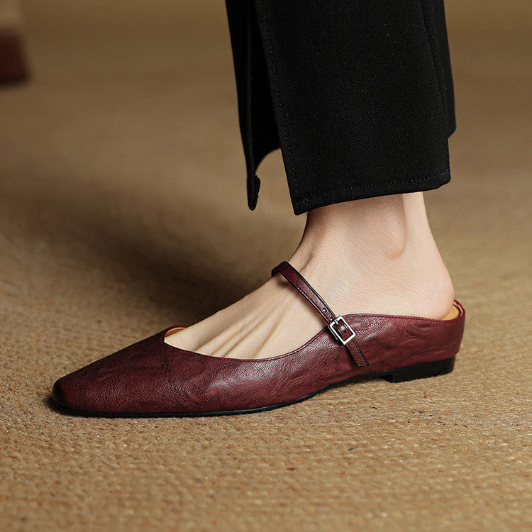 Soraya Genuine Leather Slip-On Mules