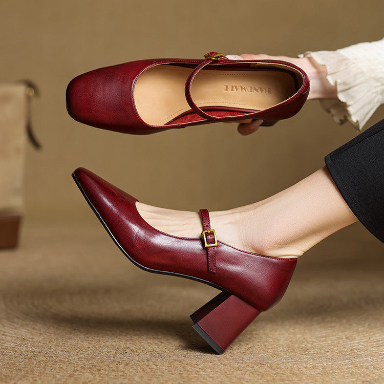 Lenara Authentic Leather High Heels