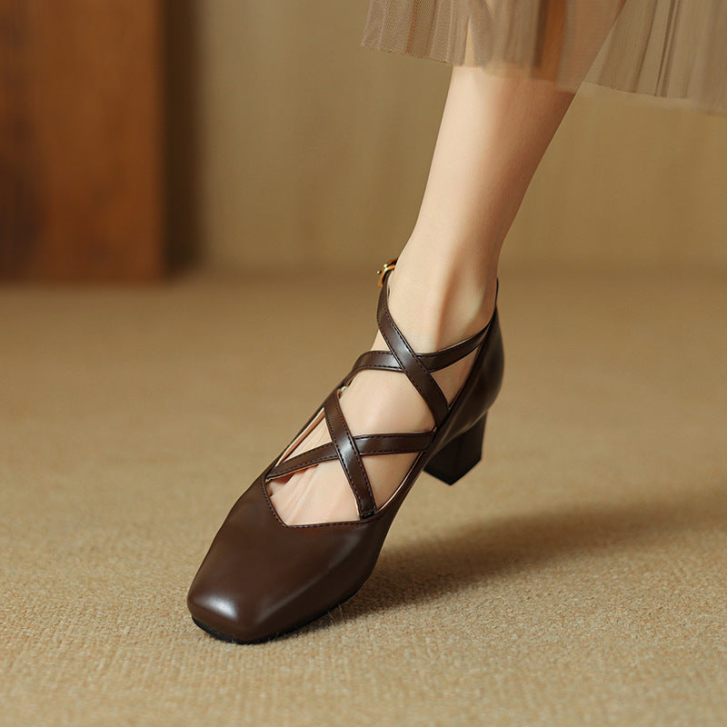 Mireya - Genuine Leather Heels