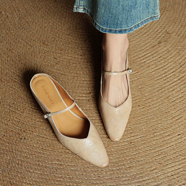 Soraya Genuine Leather Slip-On Mules