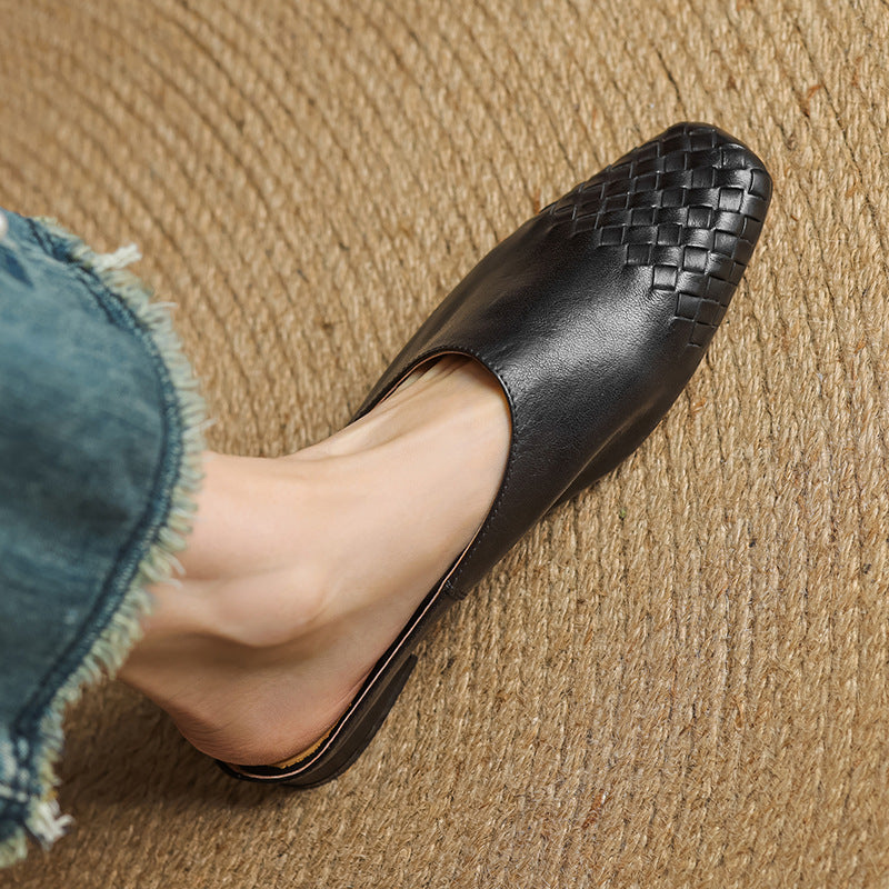 Dalvi Genuine Leather Slip-On Mules
