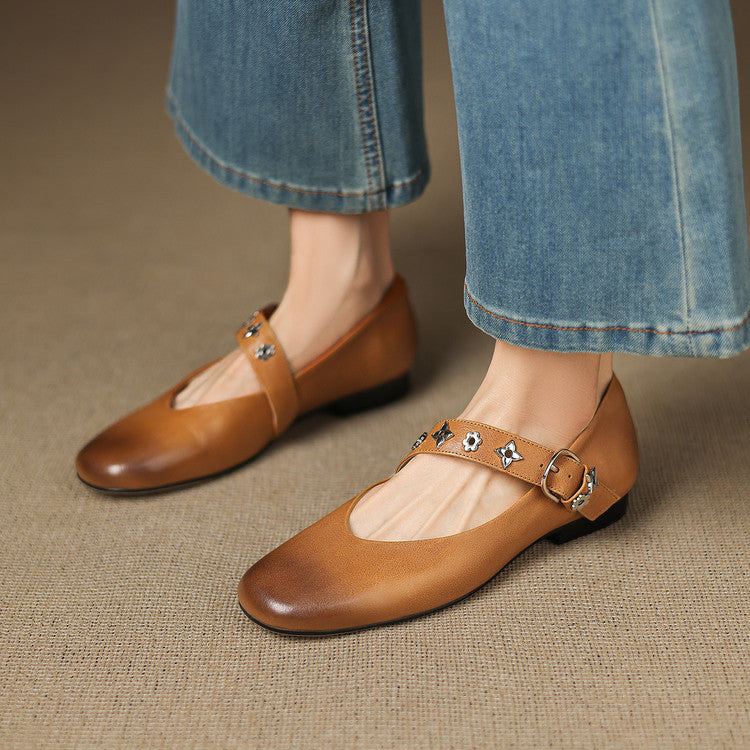 Noelia Genuine Leather Flats