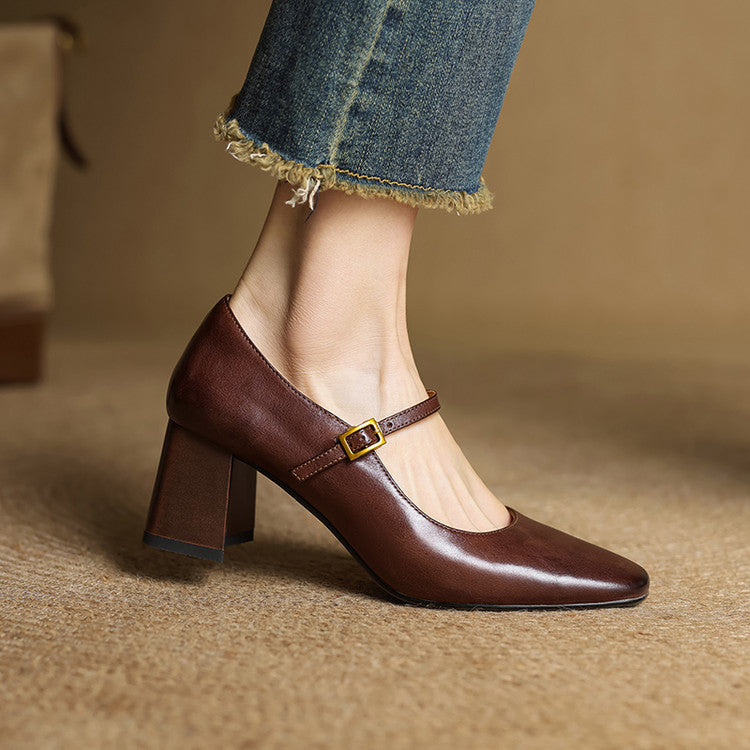 Lenara Authentic Leather High Heels
