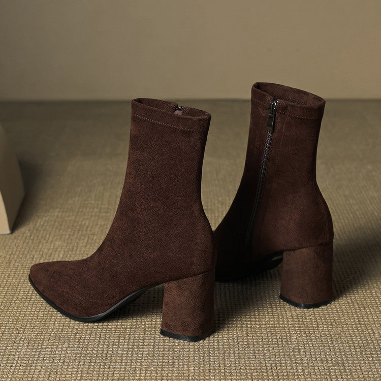 Elara - Genuine Suede Ankle Boots
