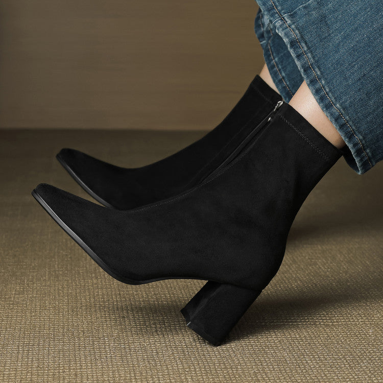 Elara - Genuine Suede Ankle Boots