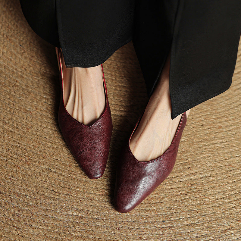 Amelie Genuine Leather Slingback Shoes
