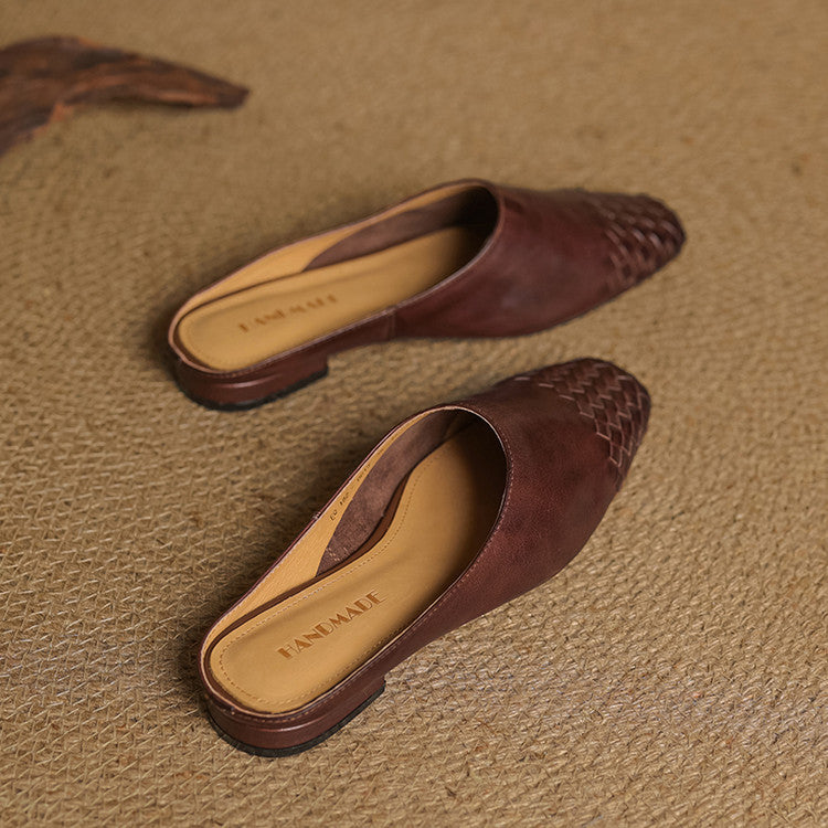 Dalvi Genuine Leather Slip-On Mules
