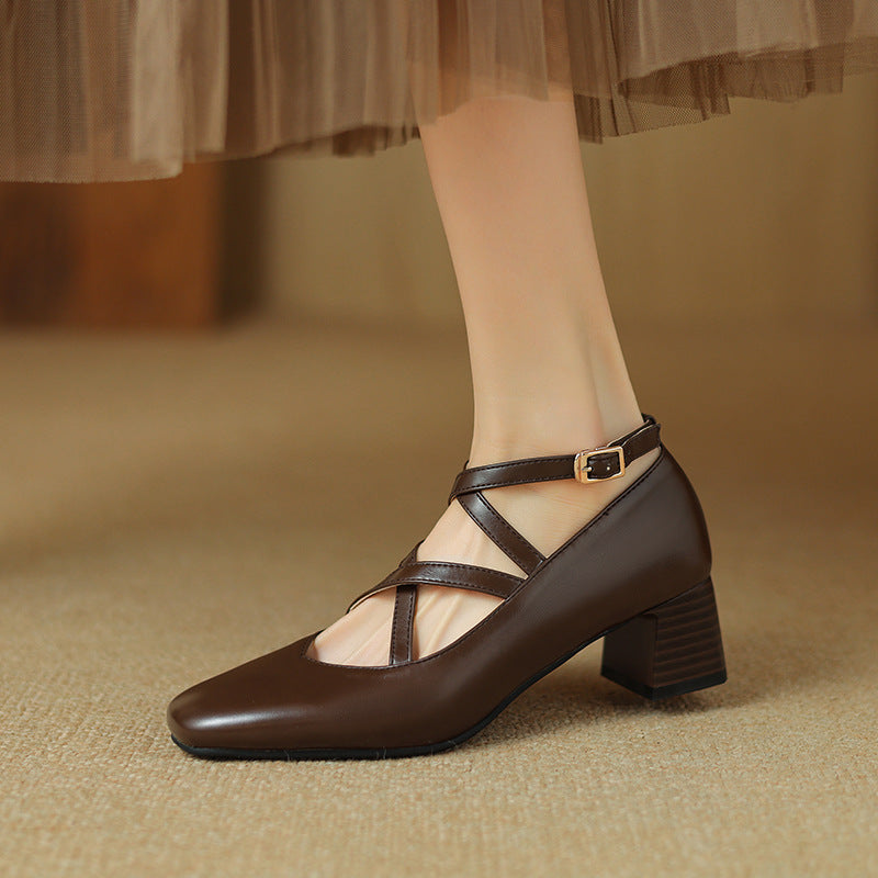 Mireya - Genuine Leather Heels
