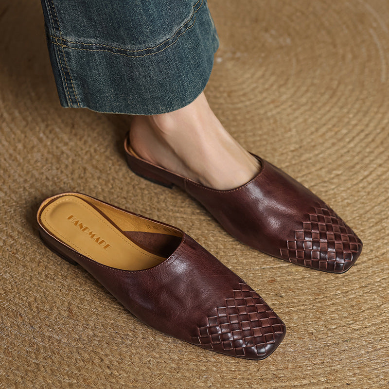 Dalvi Genuine Leather Slip-On Mules
