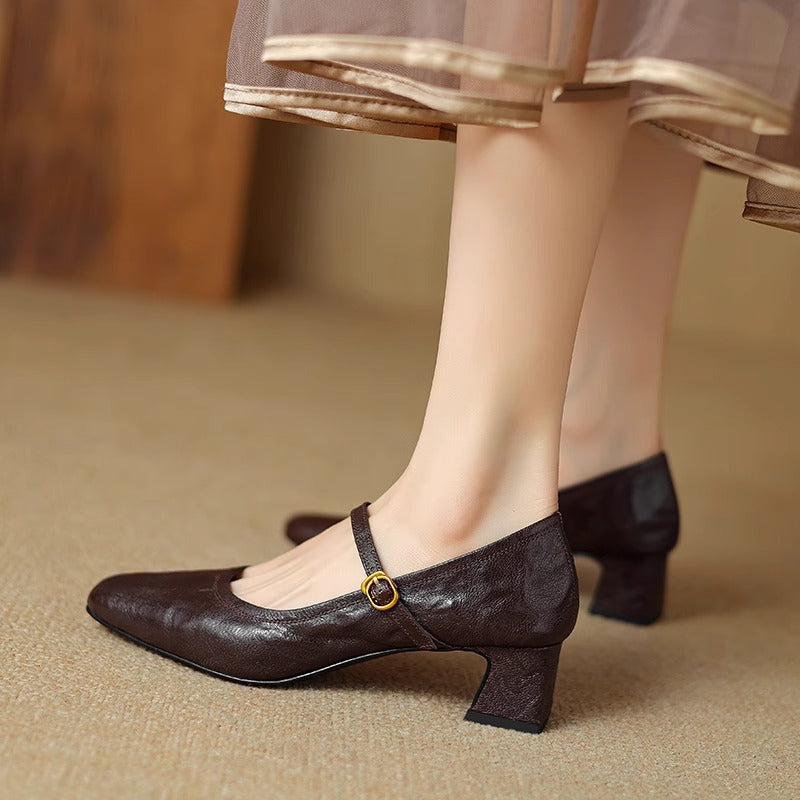 Remina Genuine Leather High Heels