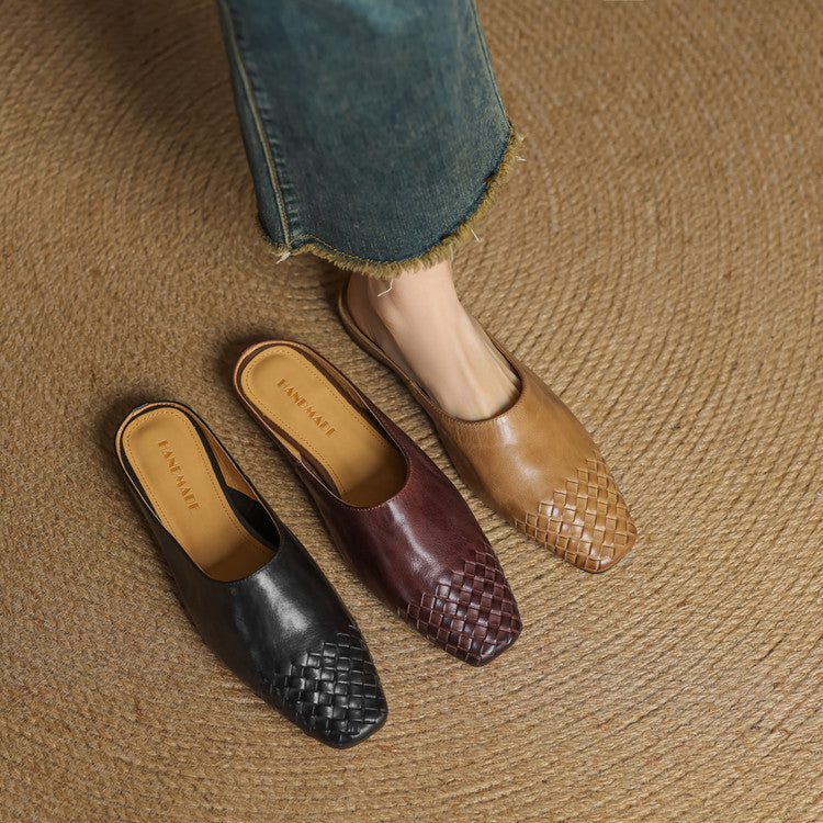 Dalvi Genuine Leather Slip-On Mules