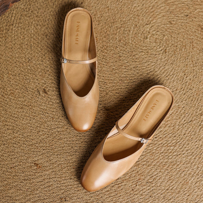 Zaria - Genuine Leather Slip-On Mules