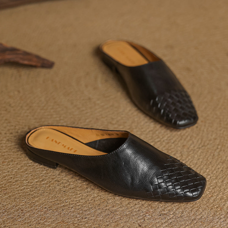 Dalvi Genuine Leather Slip-On Mules