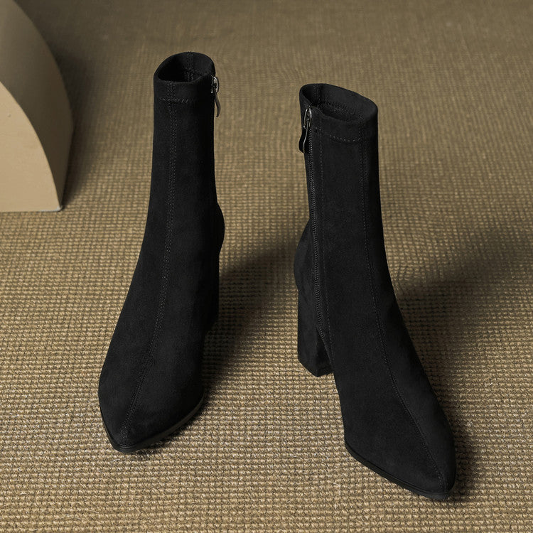 Elara - Genuine Suede Ankle Boots