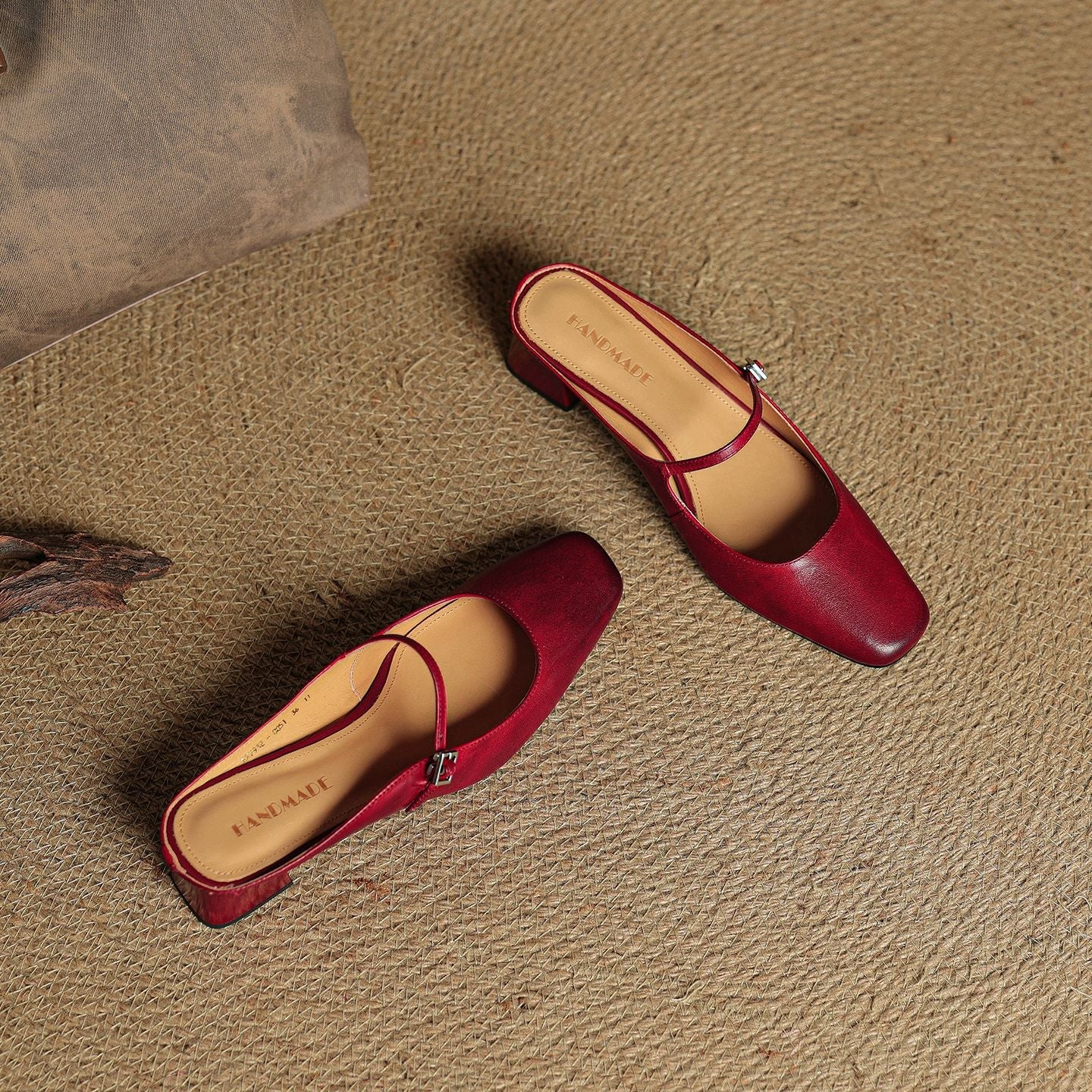 Valora Genuine Leather Slip-On Mules