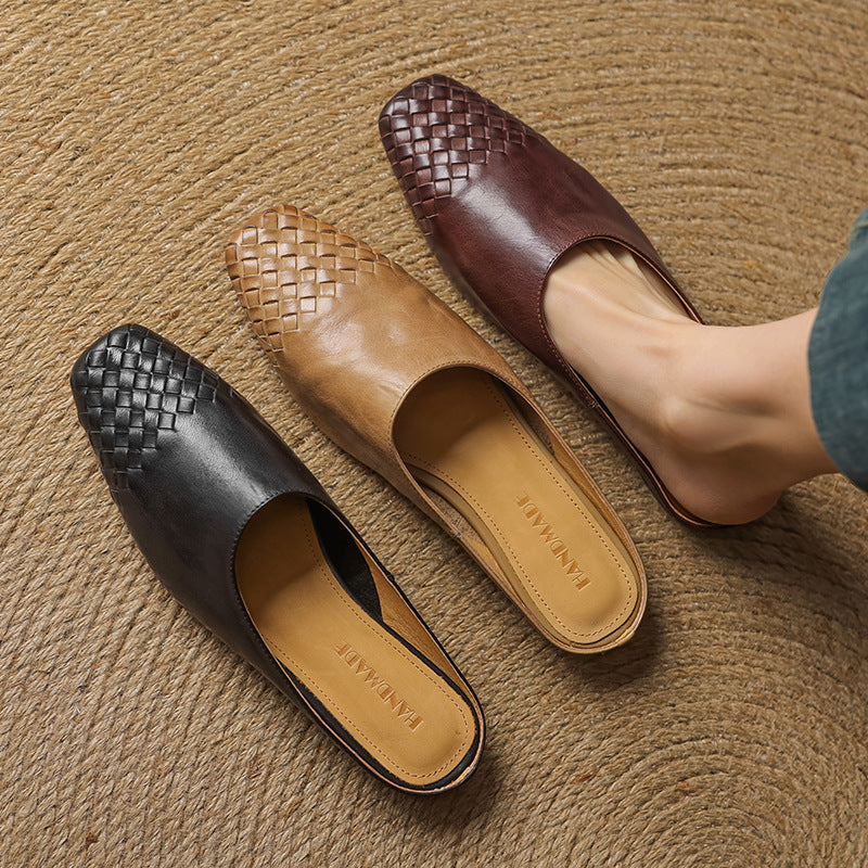 Dalvi Genuine Leather Slip-On Mules
