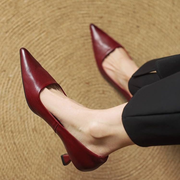 Eveline - Genuine Leather High Heels Shoes