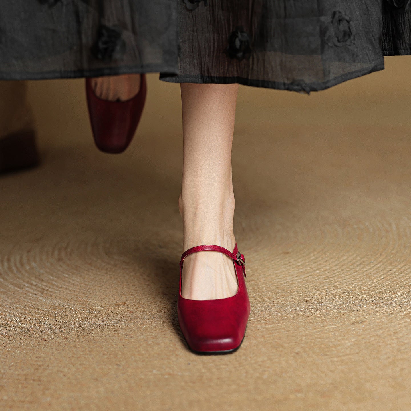 Valora Genuine Leather Slip-On Mules