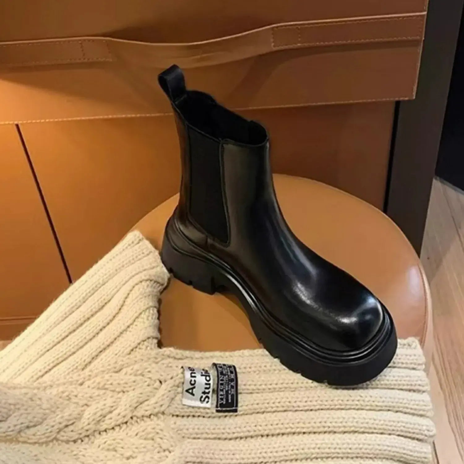 Ophelia Genuine Leather Orthopedic Heels Boots