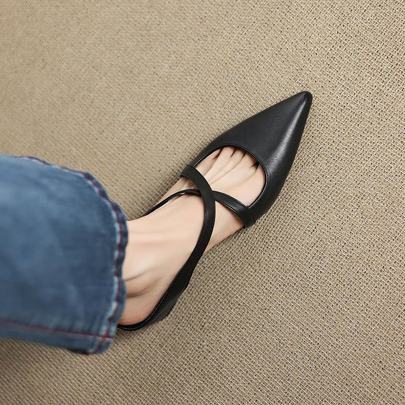 Rosa - Genuine Leather Slip-On Mules