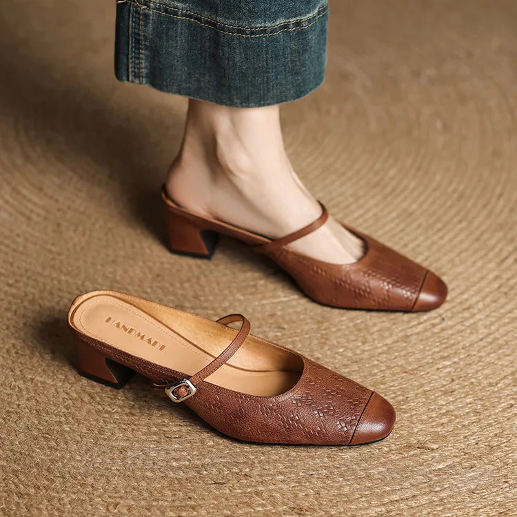 Authentic Leather Mules by Berla