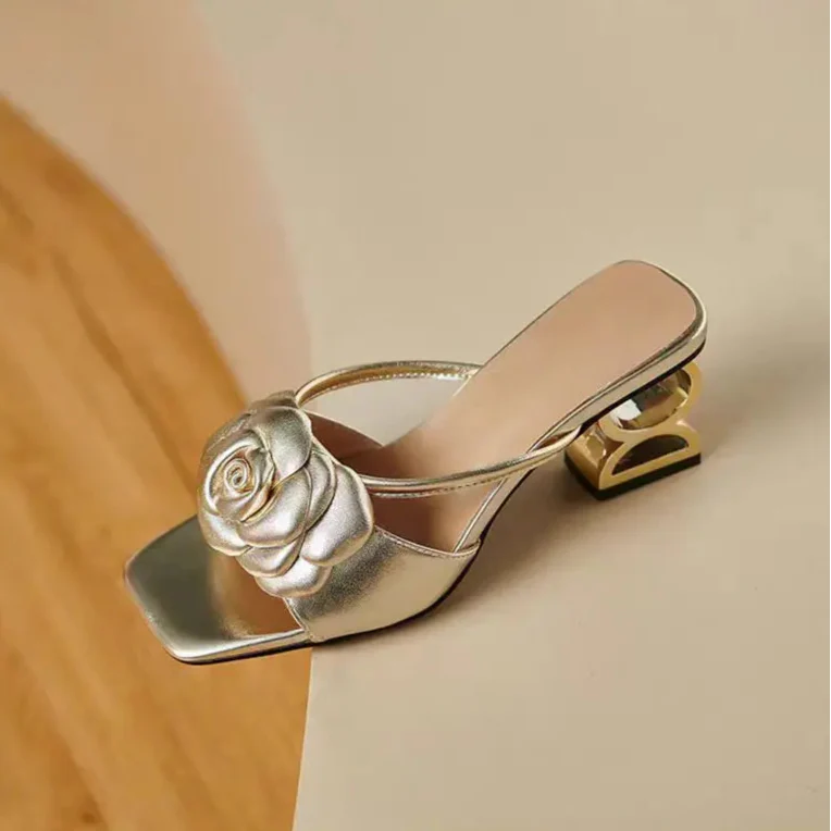 Floral Accent Heels