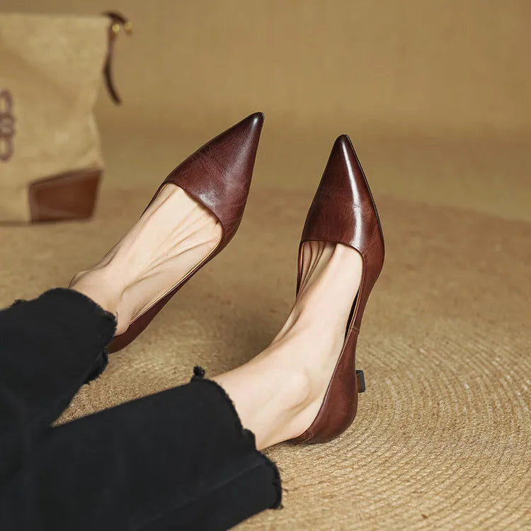 Eveline - Genuine Leather High Heels Shoes