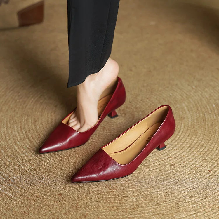 Eveline - Genuine Leather High Heels Shoes