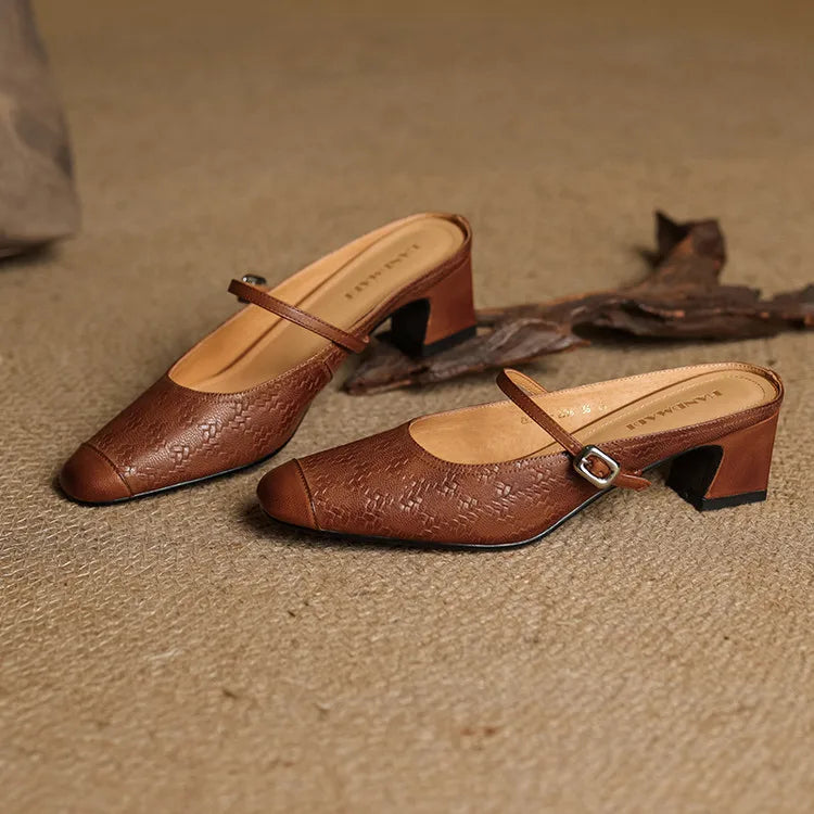 Authentic Leather Mules by Berla