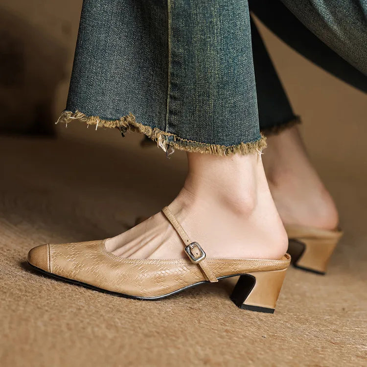 Authentic Leather Mules by Berla